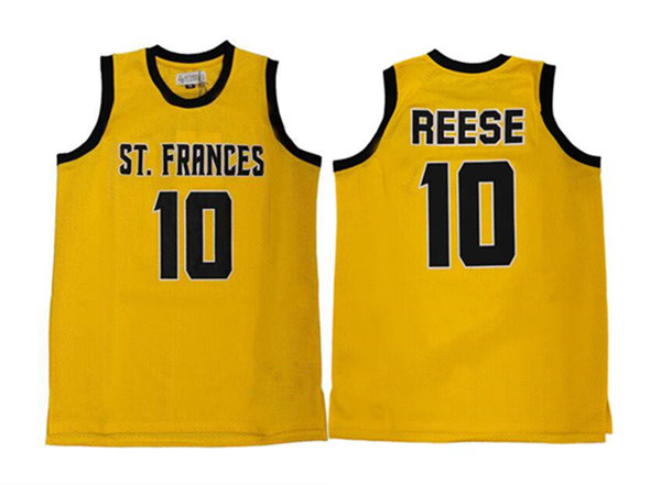 Men's St Frances Academy #10 Angel Reese Yellow Stitched Basketball Jersey